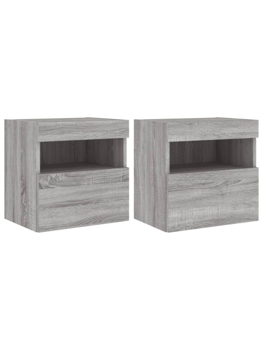 Nástěnné TV skříňky s LED 2 ks šedé sonoma 40 x 30 x 40 cm