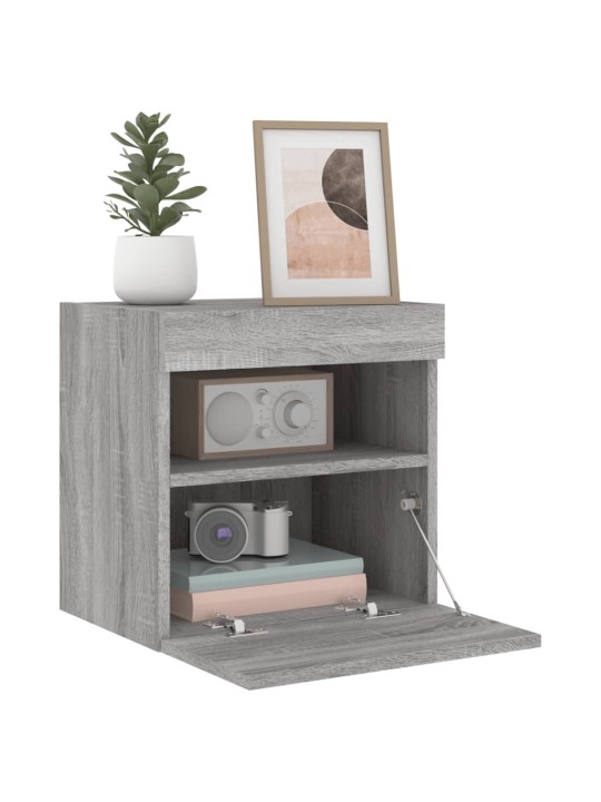 Nástěnné TV skříňky s LED 2 ks šedé sonoma 40 x 30 x 40 cm