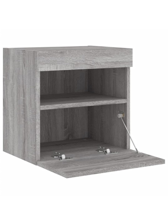 Nástěnné TV skříňky s LED 2 ks šedé sonoma 40 x 30 x 40 cm