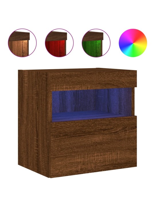 Nástěnná TV skříňka s LED osvětlením hnědý dub 40 x 30 x 40 cm