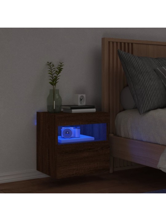 Nástěnná TV skříňka s LED osvětlením hnědý dub 40 x 30 x 40 cm