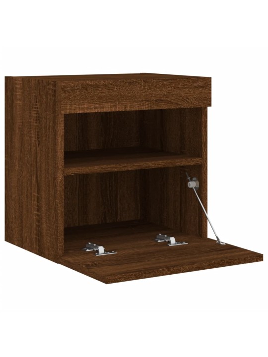 Nástěnná TV skříňka s LED osvětlením hnědý dub 40 x 30 x 40 cm
