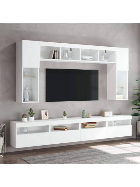 Nástěnná TV skříňka s LED osvětlením bílá 60 x 30 x 40 cm