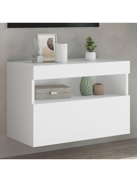 Nástěnná TV skříňka s LED osvětlením bílá 60 x 30 x 40 cm