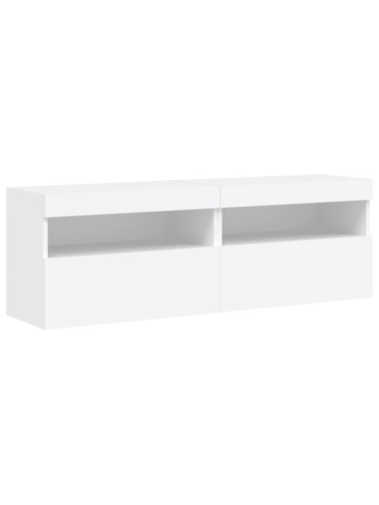 Nástěnné TV skříňky s LED osvětlením 2 ks bílé 60 x 30 x 40 cm