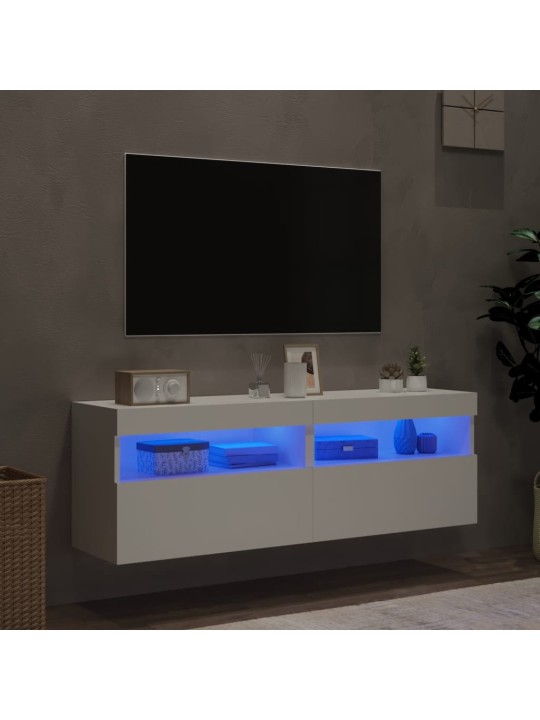 Nástěnné TV skříňky s LED osvětlením 2 ks bílé 60 x 30 x 40 cm
