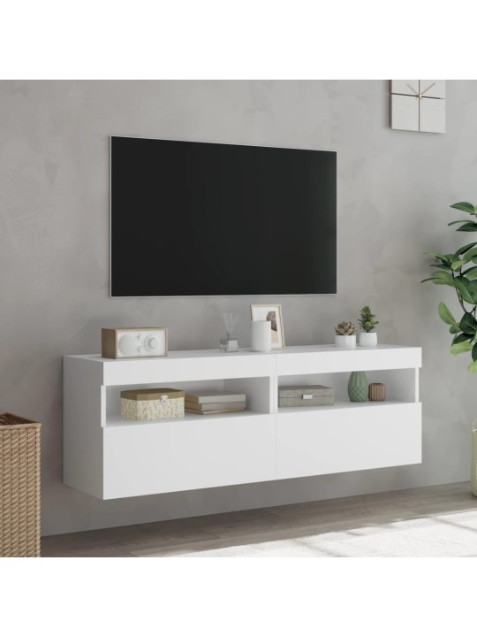 Nástěnné TV skříňky s LED osvětlením 2 ks bílé 60 x 30 x 40 cm