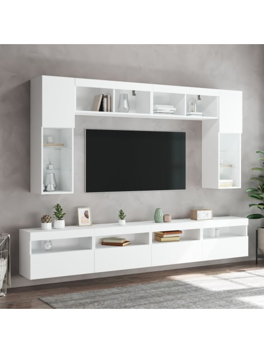 Nástěnné TV skříňky s LED osvětlením 2 ks bílé 60 x 30 x 40 cm