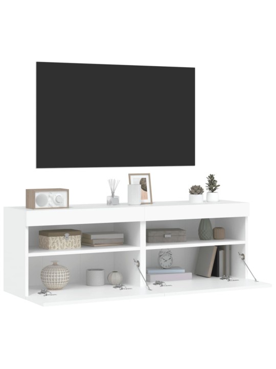 Nástěnné TV skříňky s LED osvětlením 2 ks bílé 60 x 30 x 40 cm