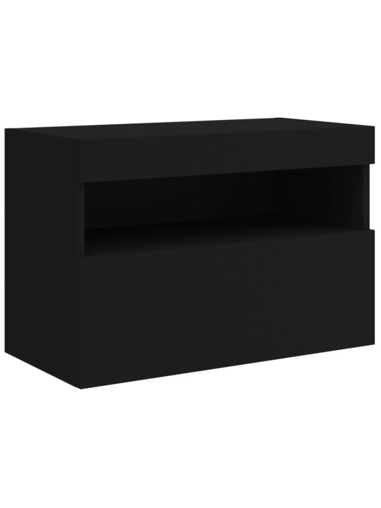 Nástěnná TV skříňka s LED osvětlením černá 60 x 30 x 40 cm