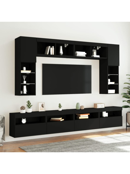 Nástěnná TV skříňka s LED osvětlením černá 60 x 30 x 40 cm