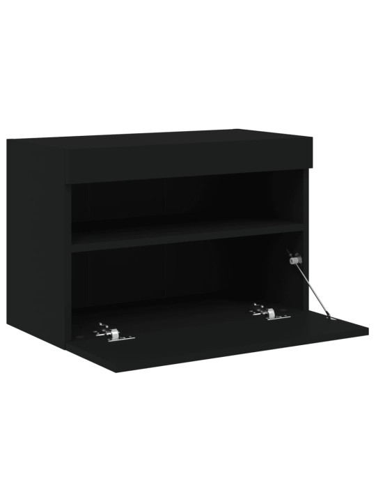 Nástěnná TV skříňka s LED osvětlením černá 60 x 30 x 40 cm
