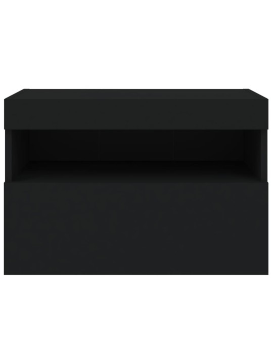 Nástěnná TV skříňka s LED osvětlením černá 60 x 30 x 40 cm