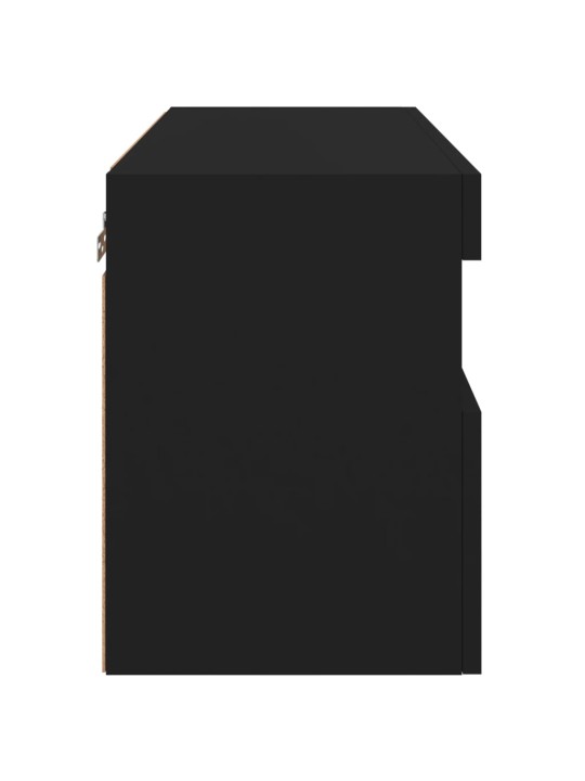 Nástěnná TV skříňka s LED osvětlením černá 60 x 30 x 40 cm