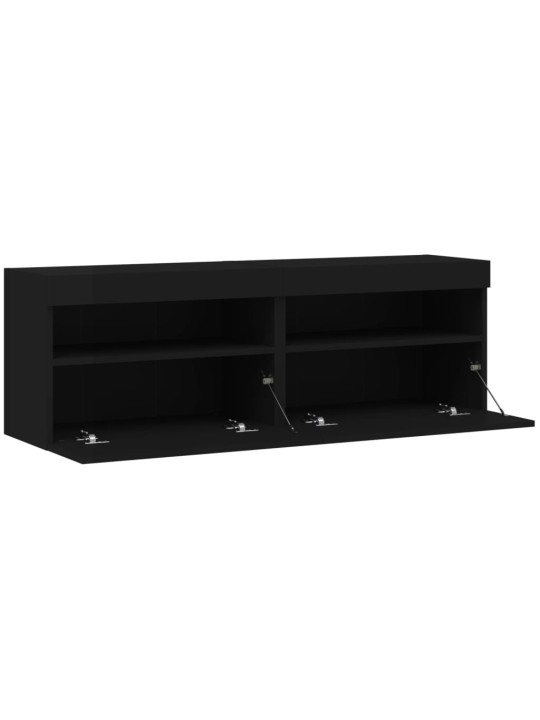 Nástěnné TV skříňky s LED osvětlením 2 ks černé 60 x 30 x 40 cm