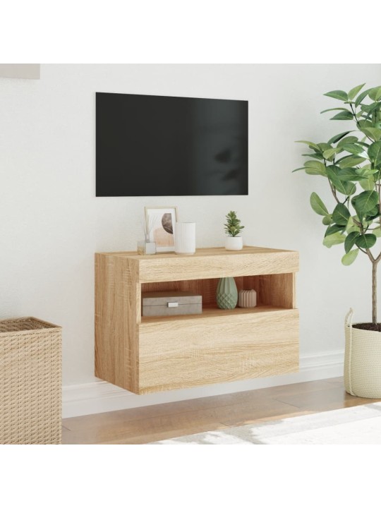 Nástěnná TV skříňka s LED osvětlením dub sonoma 60 x 30 x 40 cm
