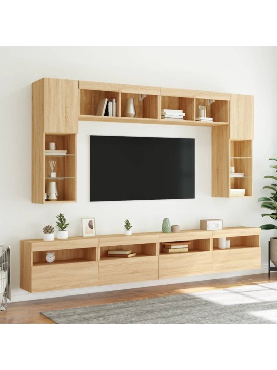 Nástěnná TV skříňka s LED osvětlením dub sonoma 60 x 30 x 40 cm