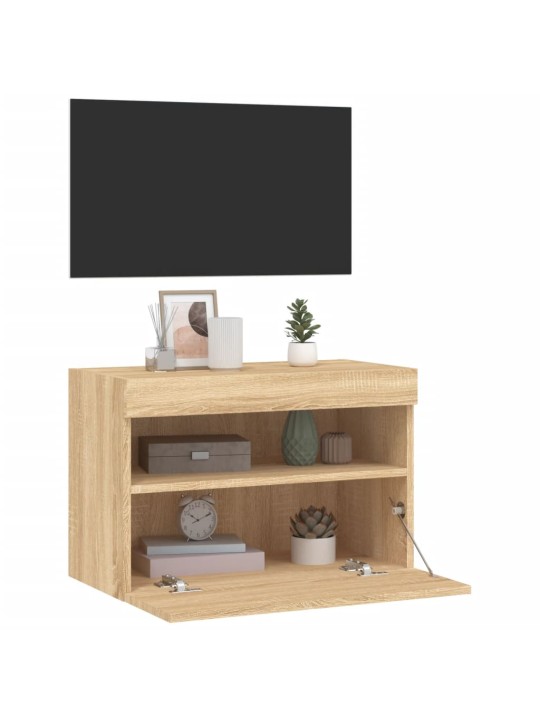 Nástěnná TV skříňka s LED osvětlením dub sonoma 60 x 30 x 40 cm