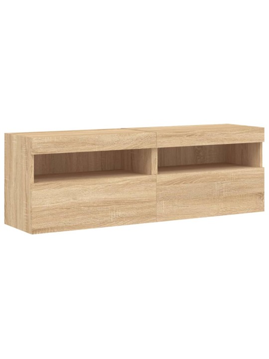 Nástěnné TV skříňky s LED osvětlením 2 ks dub sonoma 60x30x40cm