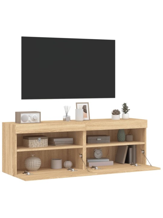 Nástěnné TV skříňky s LED osvětlením 2 ks dub sonoma 60x30x40cm