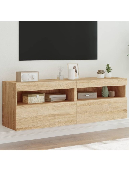 Nástěnné TV skříňky s LED osvětlením 2 ks dub sonoma 60x30x40cm