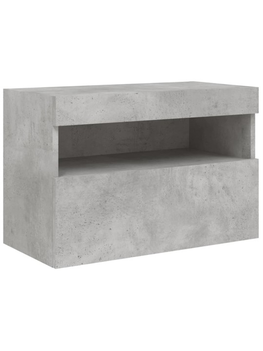 Nástěnná TV skříňka s LED osvětlením betonově šedá 60x30x40 cm