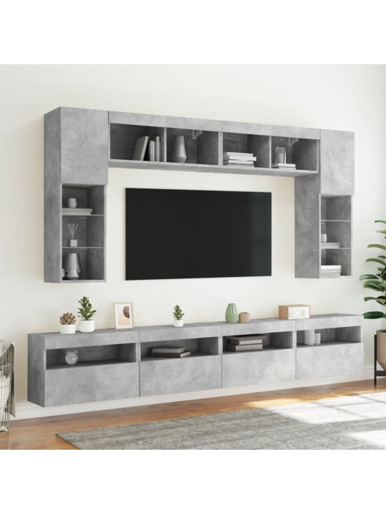 Nástěnná TV skříňka s LED osvětlením betonově šedá 60x30x40 cm