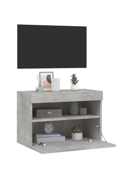 Nástěnná TV skříňka s LED osvětlením betonově šedá 60x30x40 cm