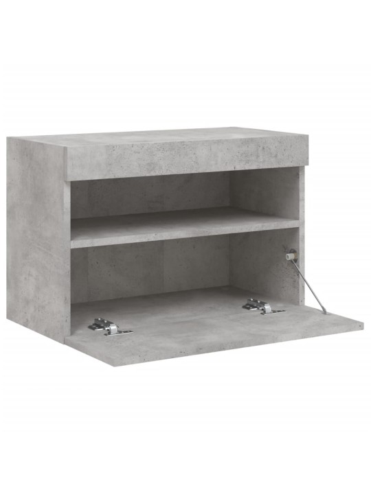 Nástěnná TV skříňka s LED osvětlením betonově šedá 60x30x40 cm