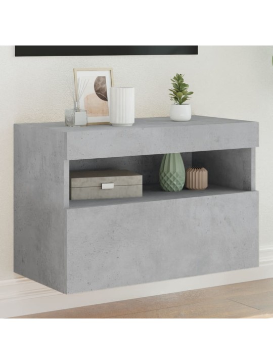 Nástěnná TV skříňka s LED osvětlením betonově šedá 60x30x40 cm