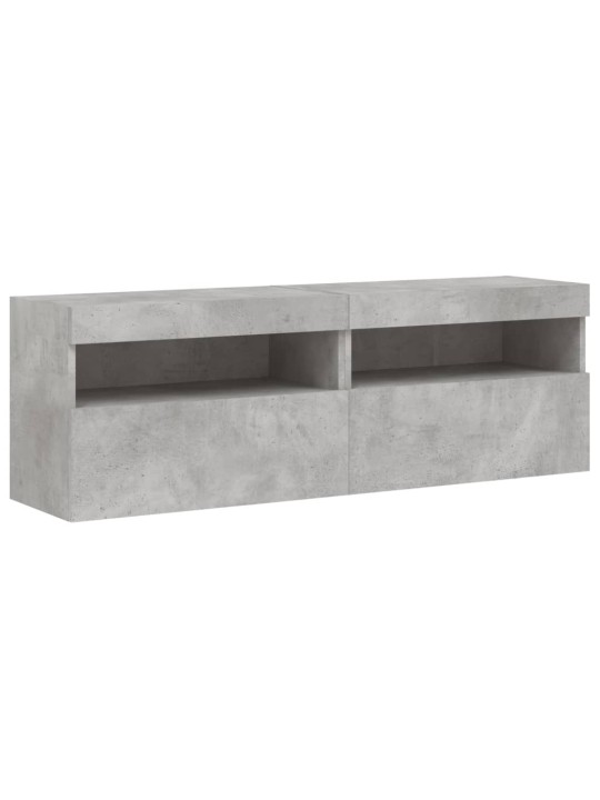 Nástěnné TV skříňky s LED 2 ks betonově šedé 60 x 30 x 40 cm