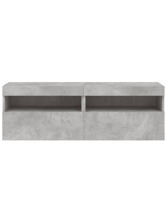 Nástěnné TV skříňky s LED 2 ks betonově šedé 60 x 30 x 40 cm