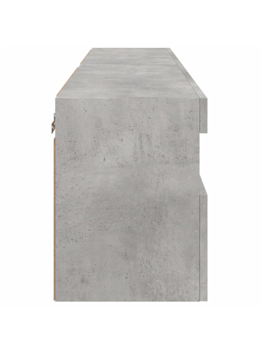 Nástěnné TV skříňky s LED 2 ks betonově šedé 60 x 30 x 40 cm