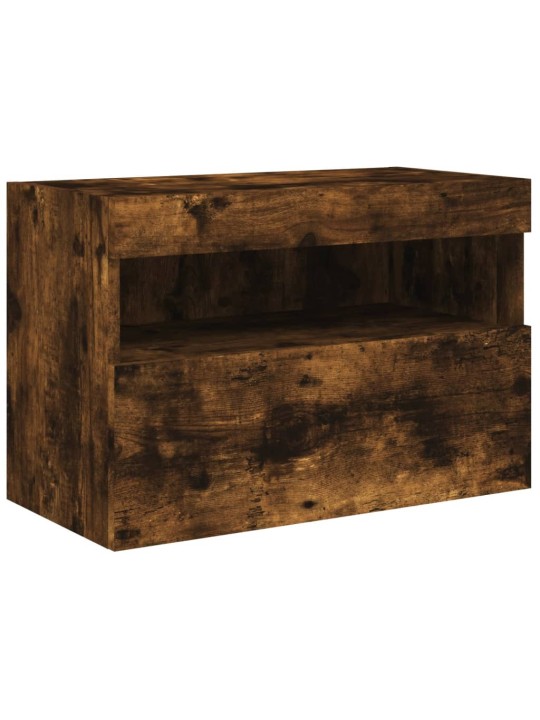 Nástěnná TV skříňka s LED osvětlením kouřový dub 60x30x40 cm