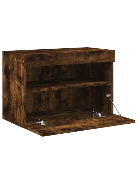 Nástěnná TV skříňka s LED osvětlením kouřový dub 60x30x40 cm