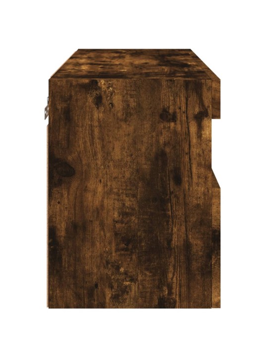 Nástěnná TV skříňka s LED osvětlením kouřový dub 60x30x40 cm