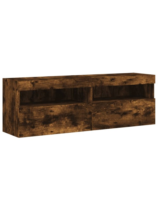 Nástěnné TV skříňky s LED 2 ks kouřový dub 60 x 30 x 40 cm