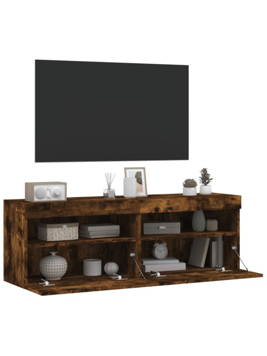 Nástěnné TV skříňky s LED 2 ks kouřový dub 60 x 30 x 40 cm