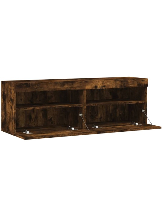Nástěnné TV skříňky s LED 2 ks kouřový dub 60 x 30 x 40 cm