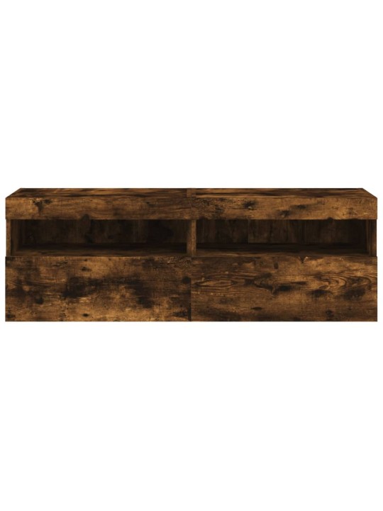Nástěnné TV skříňky s LED 2 ks kouřový dub 60 x 30 x 40 cm