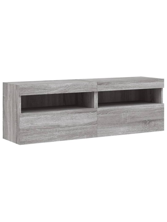 Nástěnné TV skříňky s LED 2 ks šedé sonoma 60 x 30 x 40 cm