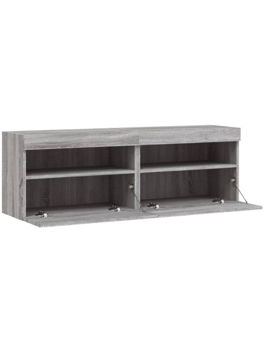 Nástěnné TV skříňky s LED 2 ks šedé sonoma 60 x 30 x 40 cm