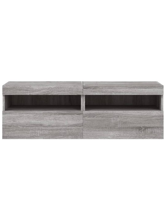 Nástěnné TV skříňky s LED 2 ks šedé sonoma 60 x 30 x 40 cm