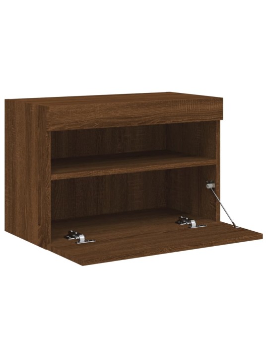 Nástěnná TV skříňka s LED osvětlením hnědý dub 60 x 30 x 40 cm
