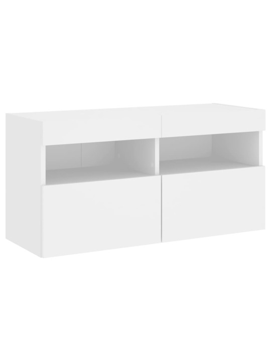 Nástěnná TV skříňka s LED osvětlením bílá 80 x 30 x 40 cm