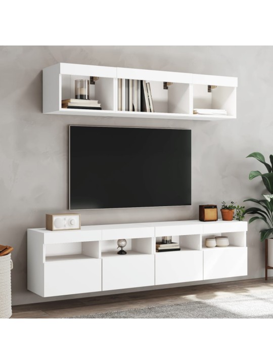 Nástěnná TV skříňka s LED osvětlením bílá 80 x 30 x 40 cm