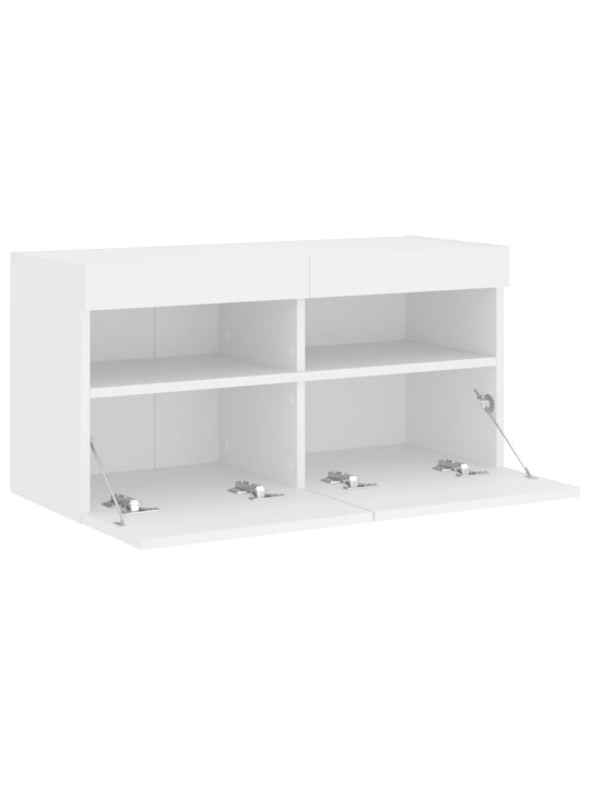 Nástěnná TV skříňka s LED osvětlením bílá 80 x 30 x 40 cm