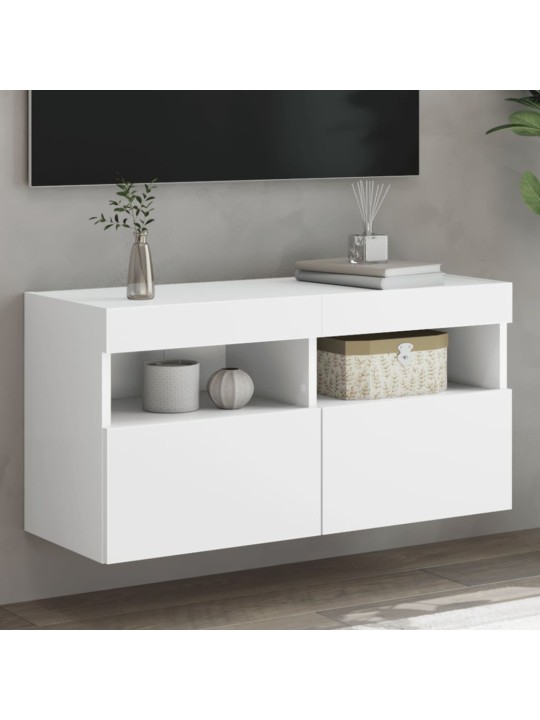 Nástěnná TV skříňka s LED osvětlením bílá 80 x 30 x 40 cm