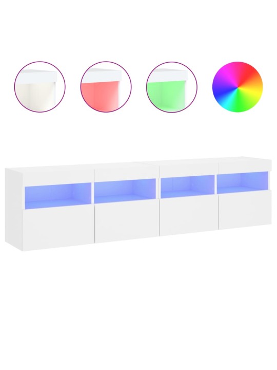 Nástěnné TV skříňky s LED osvětlením 2 ks bílé 80 x 30 x 40 cm