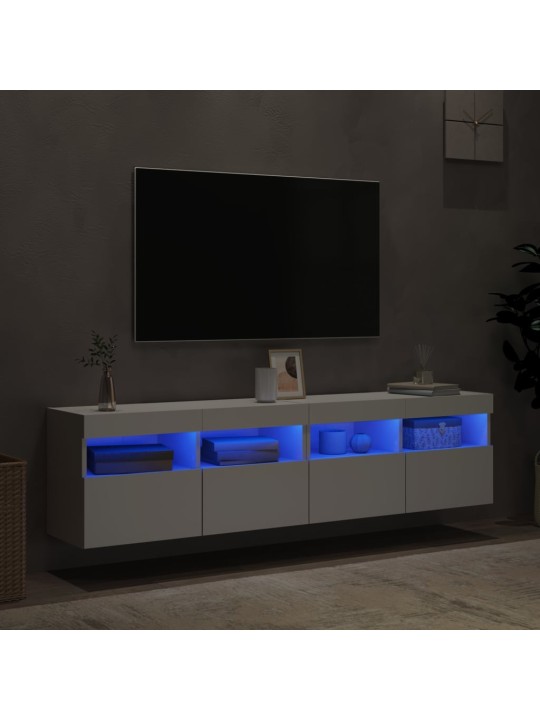 Nástěnné TV skříňky s LED osvětlením 2 ks bílé 80 x 30 x 40 cm